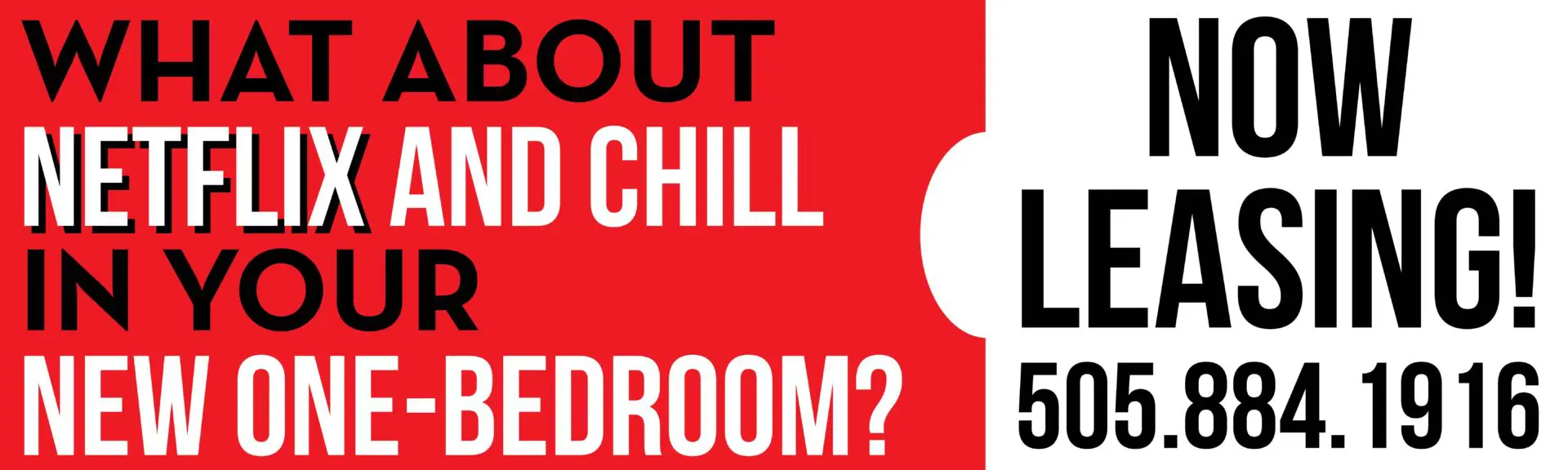 Apartment ad: "Netflix and Chill" now leasing.