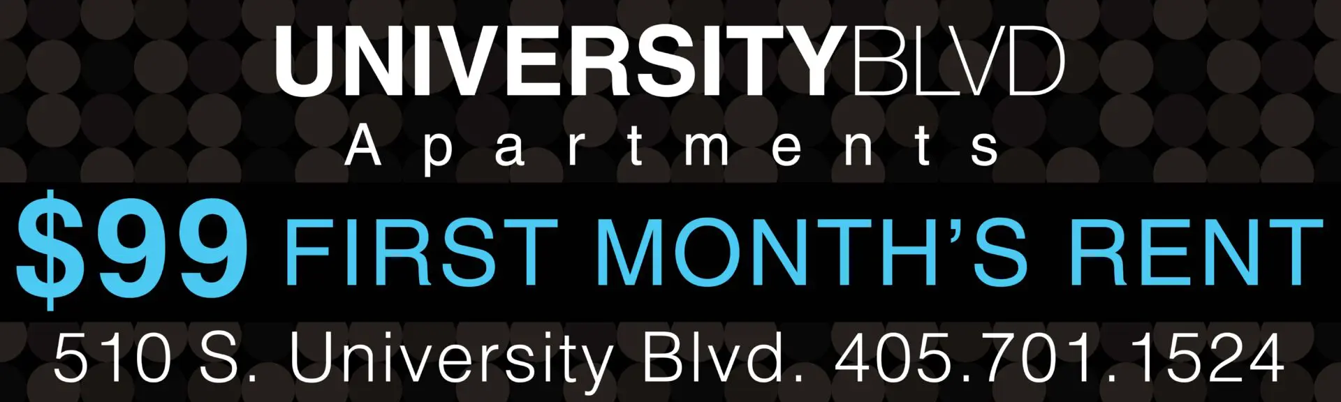 University Blvd Apartments rental promotion banner.