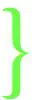 Green curly bracket on white background.