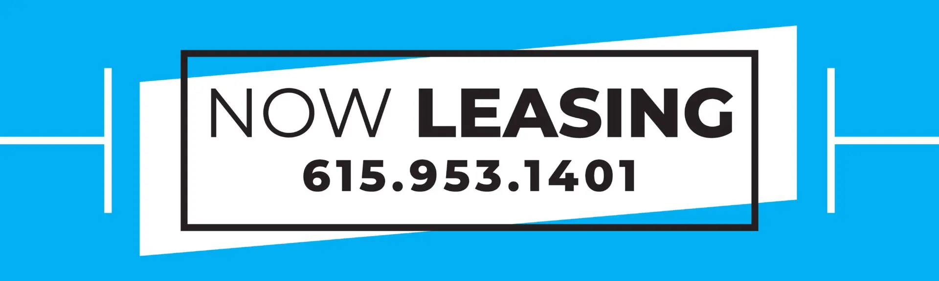 Now leasing sign with contact number.