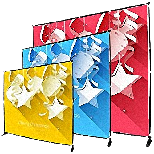 Colorful Christmas cards with star decorations.