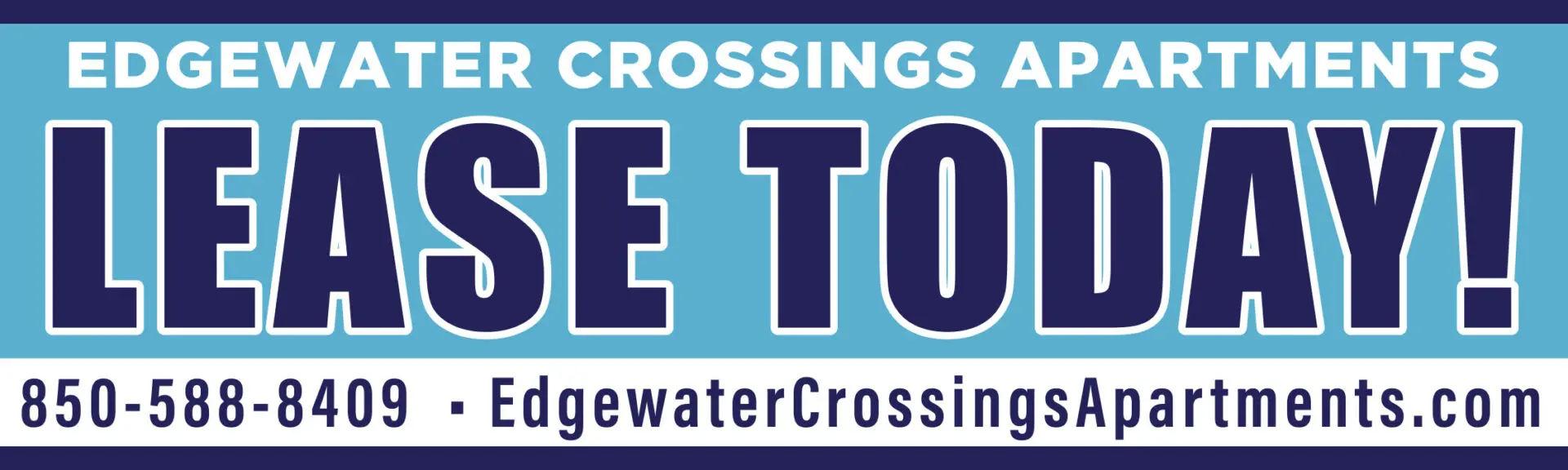 Edgewater Crossings Apartments lease advertisement banner.