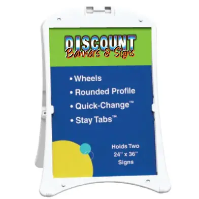 Signboard with features and store name.