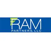 RAM Partners LLC logo on blue background.