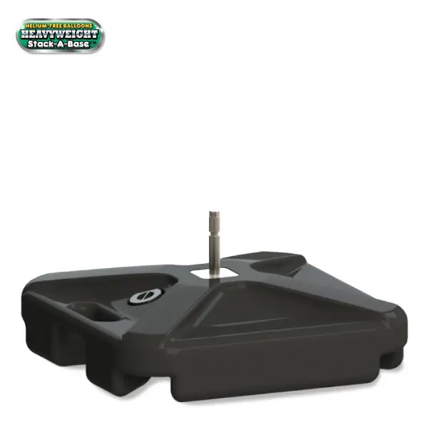 Black balloon base with metal rod.