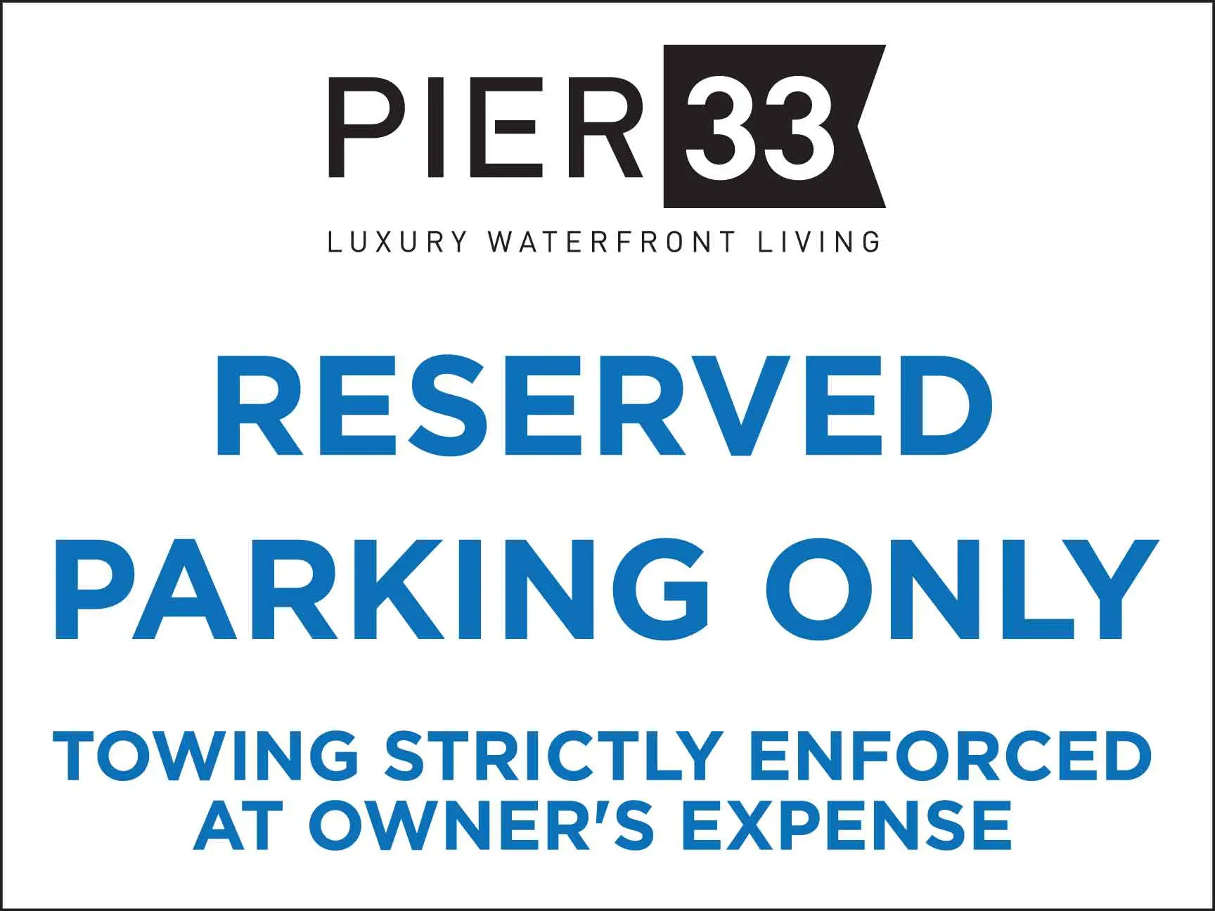 Reserved parking sign with towing enforcement.