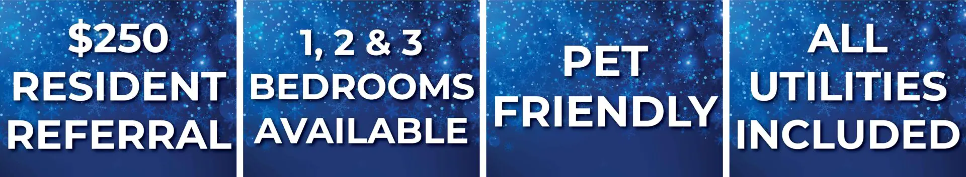 Apartment features: referral, bedrooms, pet-friendly, utilities.