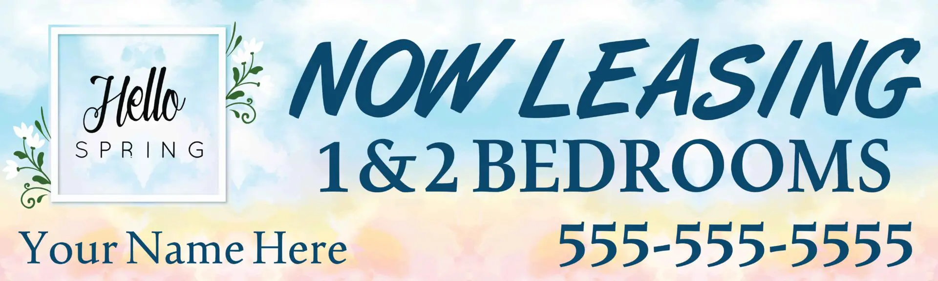 Leasing advertisement for 1 and 2 bedrooms.