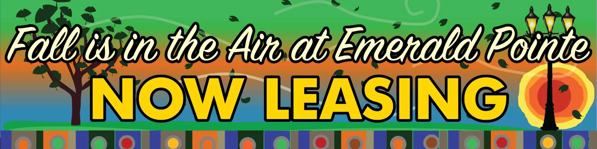 Fall-themed leasing advertisement for Emerald Pointe.