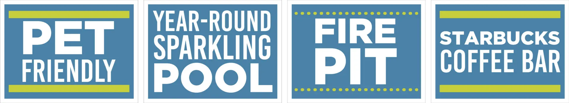 Pet friendly, pool, fire pit, coffee bar.