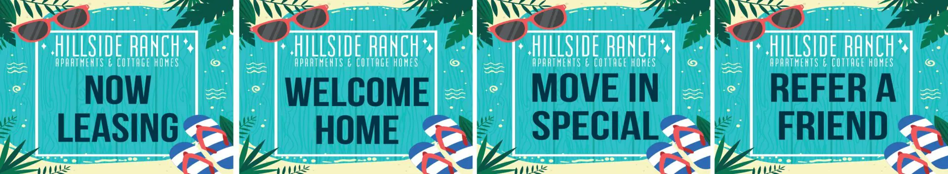 Now leasing, welcome home, move-in special.