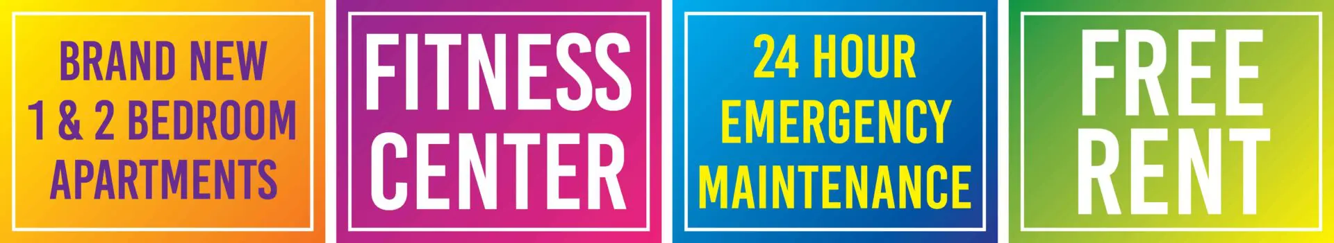 Apartment features: gym, maintenance, free rent.