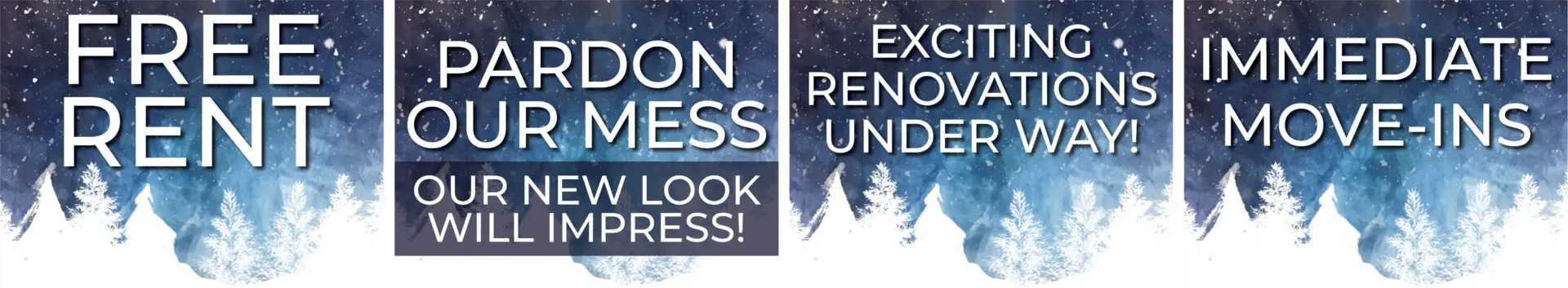 Apartment promotion with free rent and renovations.