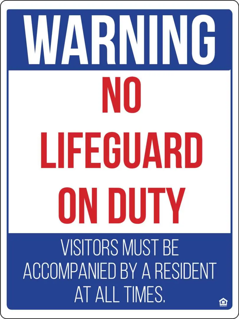 Warning sign: No lifeguard on duty.