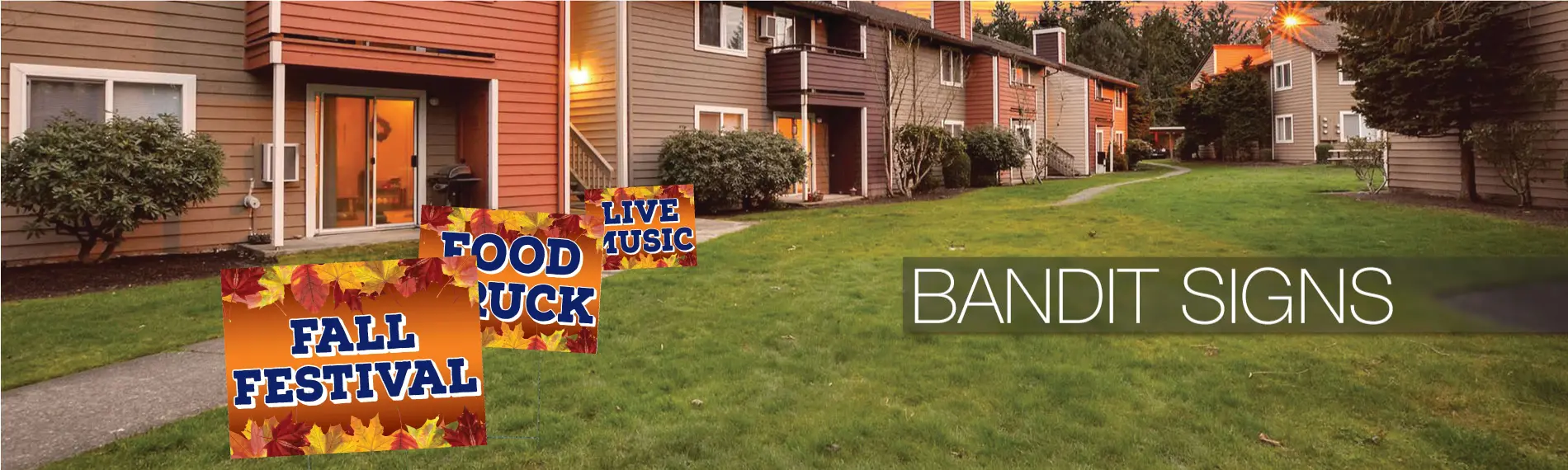 Fall bandit Signs on Lawn