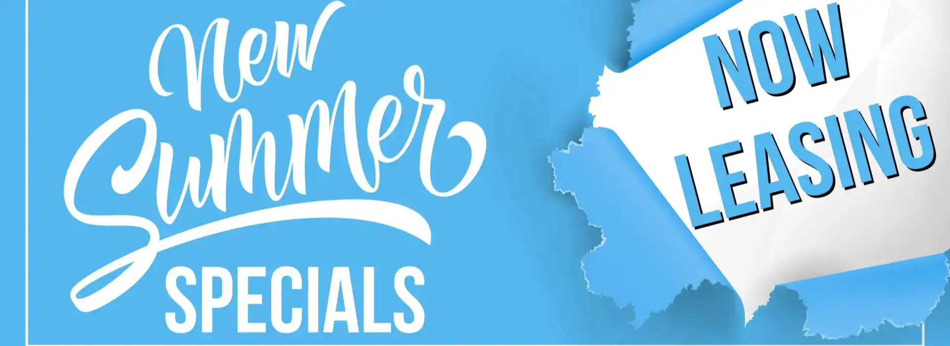 Summer essentials graphic with a blue background and white text.