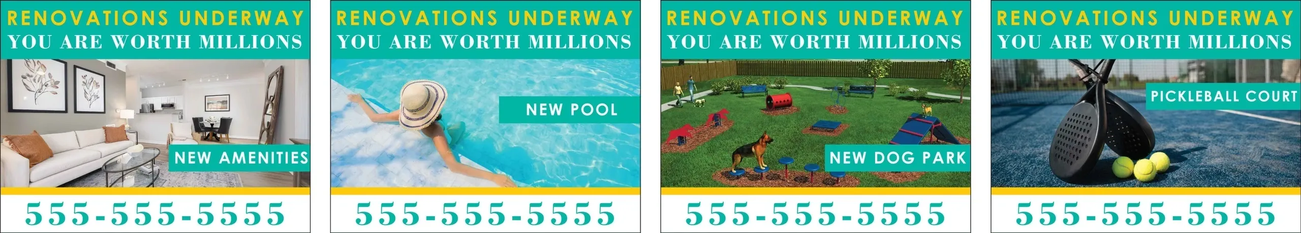 Renovations underway: amenities, pool, dog park, pickleball.