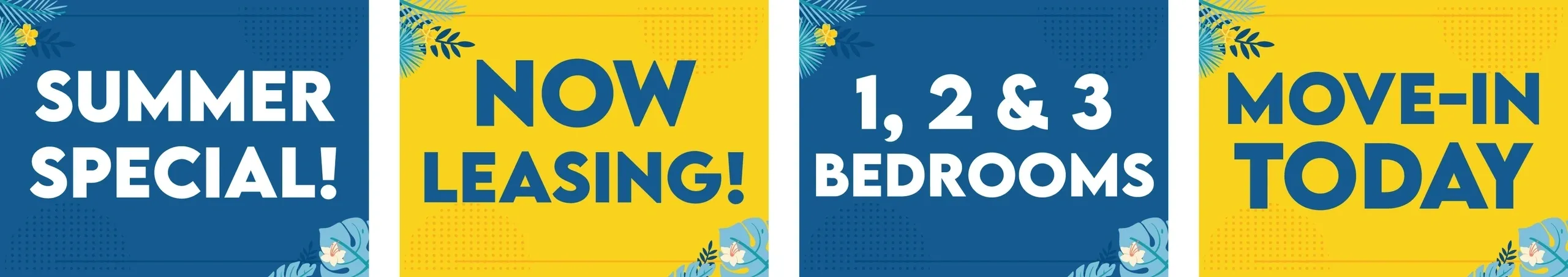 Summer special leasing, move-in today advertisement.