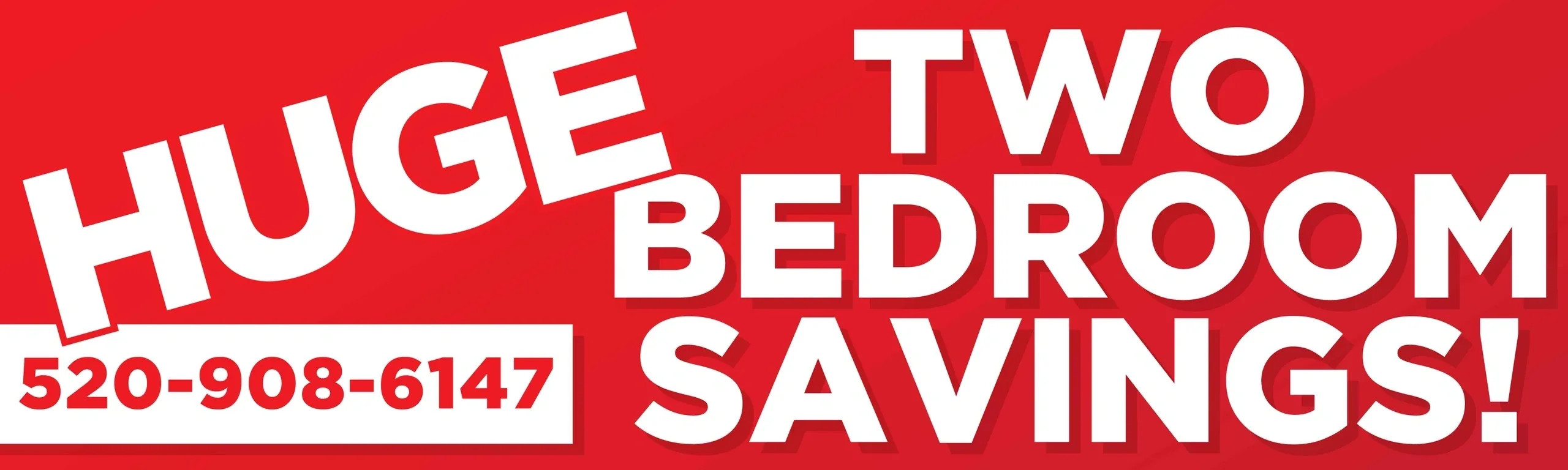 Huge two-bedroom savings advertisement banner.