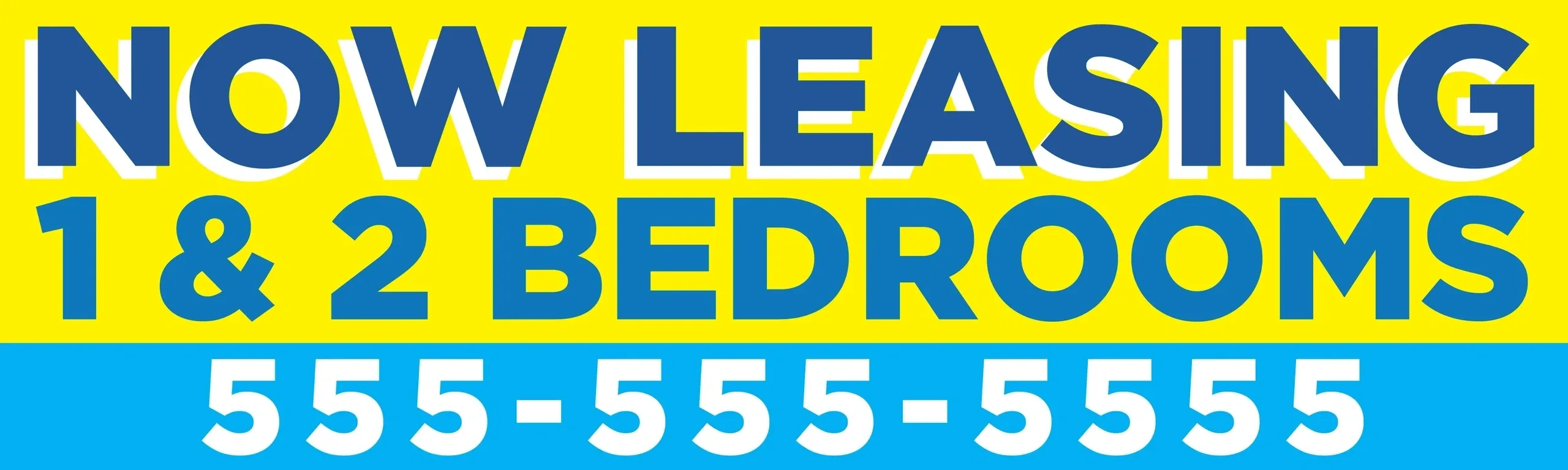 Now leasing 1 and 2 bedrooms sign.