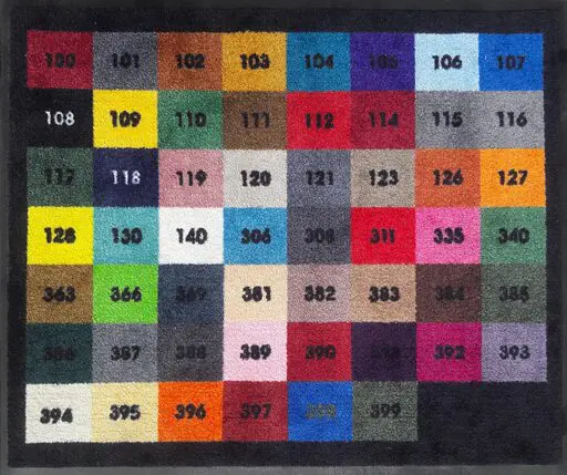 Colorful numbered grid on a black background.